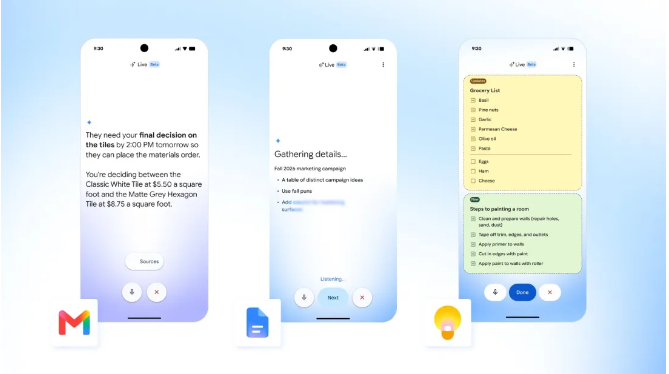 谷歌 Workspace 全面引入 AI 语音交互，Gmail 与 Docs 支持对话式处理