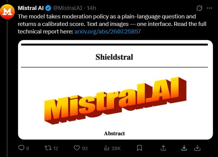 Mistral推出3B审核模型Shieldstral,实现单卡跑出SOTA性能