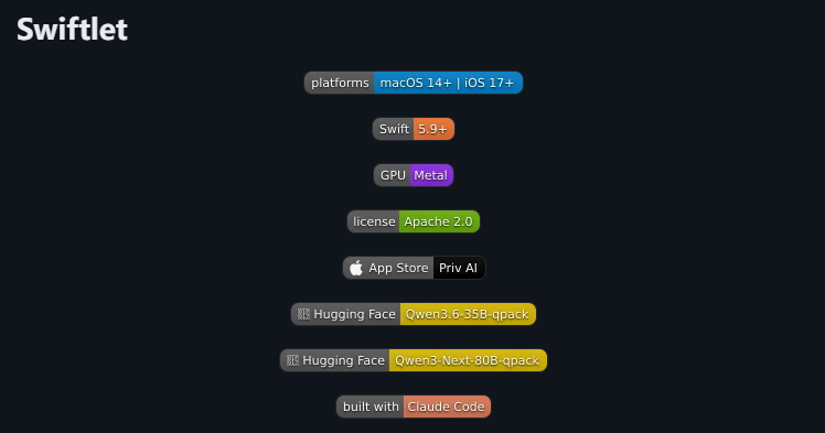 Swiftlet：让 Mac 和 iPhone 原生运行 80B 大模型成为可能